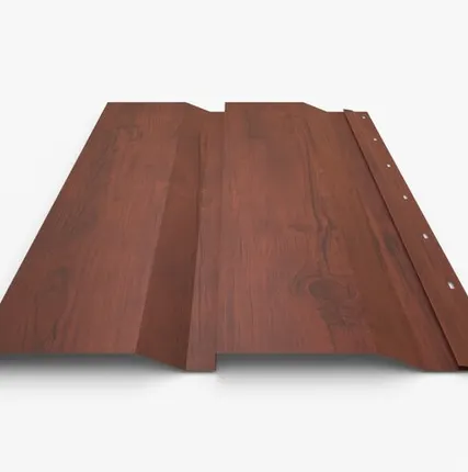 Фото №0 Сайдинг Металлический сайдинг «Корабельная доска» покрытие античный дуб Россия, 0.45-0.5 мм