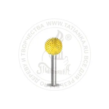 Фото №0 18S3840 - Сфера (шар), Ø хвостовика 3,2мм, Ø фрезы 9,5мм, L фрезы 9,5мм (fine/желтая)