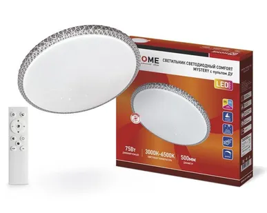фото Светильник светодиодный COMFORT MYSTERY 75Вт 230В 3000-6500К 6000лм 500х65мм с пультом ДУ IN HOME 4690612034829