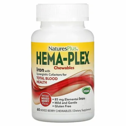 Фото №0 Natures Plus Hema-Plex, 60 жев. конф.