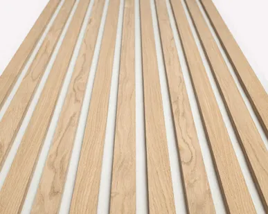 фото Акустическая реечная панель – Дуб, шпон - Белый - 3190 мм - Целая