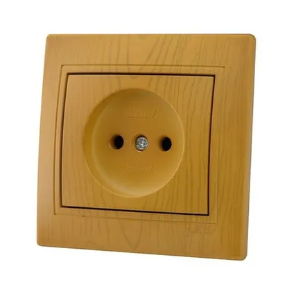 Фото №0 Розетка 1-м СП Мира с/з з/ш ольха