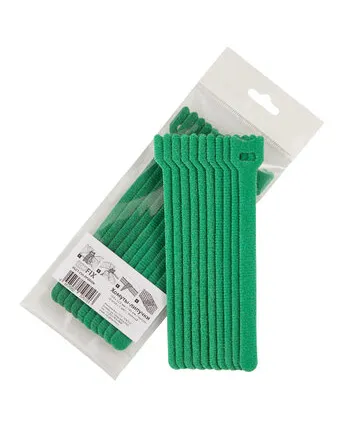 Фото №0 Хомуты-липучки 150x12мм (упак: 10 шт / 1 цвет / зеленый)
