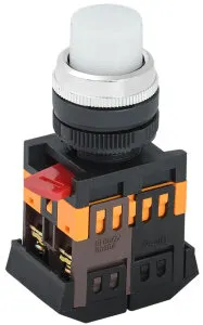 фото Кнопка ABLFP-22 белый d22мм неон/240В 1з+1р ИЭК