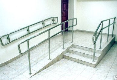 фото Ограждение пандуса из нержавейки