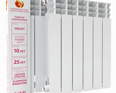 фото Радиатор алюминиевый "НРЗ" ПРОФИ 500/100 (Россия) 6 секций