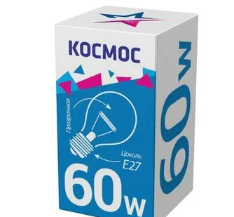 фото Лампа накаливания 60Вт A50/A55 прозрачная E27 230В КОСМОС LKsmSt55CL60E27v2