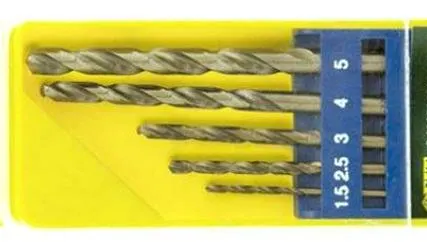 Фото №0 Набор сверел по металлу HSS черненых 1,5-2,5-3-4-5 мм, набор 5 шт.