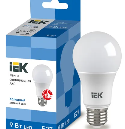 Фото №0 IEK Лампа светодиод. 9/6500/Е27/A60 шар IEK