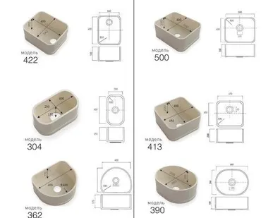 фото Мойки и раковины из искусственного камня.