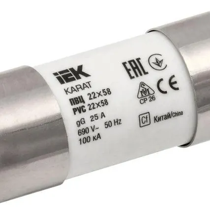 Фото №0 Вставка плавкая цилиндрическая ПВЦ 22х58 25А KARAT IEK MFL30-025