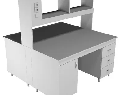 фото Физический островной стол со столешницей из химстойкого пластика НВ-1500 ОСП