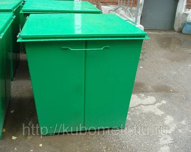фото Бак металлический для мусора (ТБО) с крышкой