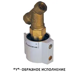 фото PVA.B.DE.M.Y.E.N_G1018220DEYM - Клапан арматурный пневмоуправляемый 2/2, G1", Pраб=10бар, Pупр=7бар G1/8", +70°C, магнит, NBR