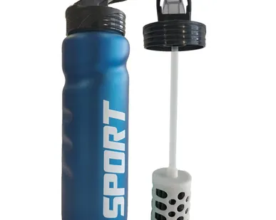 фото BPA Free Travel Portable Sport Water Bottle Metal With Infuser Filter