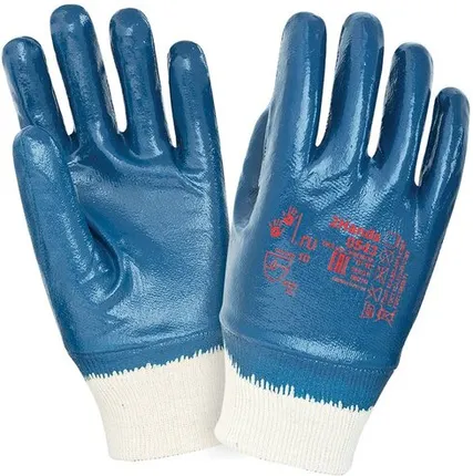 Фото №0 Перчатки х/б "Нитрил" с трикотажным манжетом, маслобензостойкие