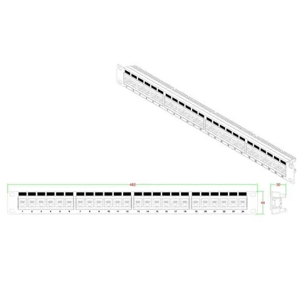Фото №1 Патч-панель 19дюйм 1U RJ45 кат.5e 24 порта PP3-19-24-8P8C-C5E-110D черн. Hyperline 246095