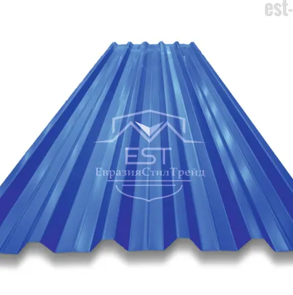 Фото №0 Профнастил Н-44х1000 Pe 0.45 | RAL 5005 Сигнальный синий
