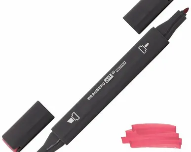 фото Маркер для скетчинга ХУДОЖЕСТВЕННЫЙ 1 мм - 6 мм BRAUBERG ART CLASSIC, ЯРКО-КРАСНЫЙ (R316), 151798 (0.025)