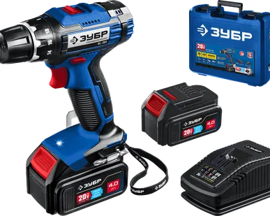 фото Дрель-шуруповерт, 2 АКБ (4 Ач), в кейсе DL-201-42