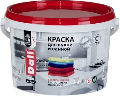 фото Краска вд кух/ван 2,5л база С (бесцветный) моющ DALI Рогнеда (1) '