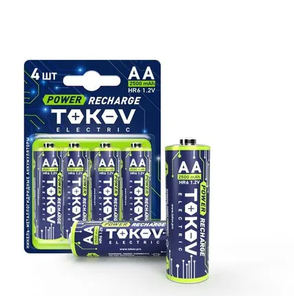 Фото №0 Аккумулятор AA/HR6 2500мА.ч (блист.4шт) TOKOV ELECTRIC TKE-NMA-HR6/B4