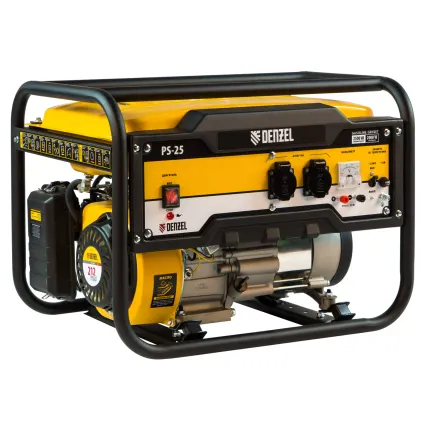 Фото №1 Генератор бензиновый PS 25, 2.5 кВт, 230 В, 15 л, ручной стартер Denzel