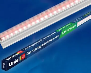 фото Светильник для фотосинтеза ULI-P17-14W/SPLE IP20 WHITE Светильник для растений светодиодный линейный, 870мм, выкл. на корпусе. Пластик. Спектр для фотосинтеза. TM Uniel.