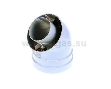 фото Отвод коаксиальный 60/100 угол 45 Sibio