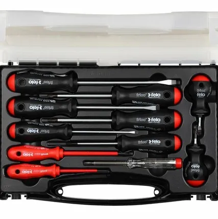 Фото №0 Набор отверток SL/PZ/PH отвертки VDE и отвертка тестер сети в кейсе (уп.11шт) Felo 50011116