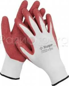 фото Перчатки ЗУБР "МАСТЕР" садовые тонкие, с рельефным латексным покрытием, размер S (7)