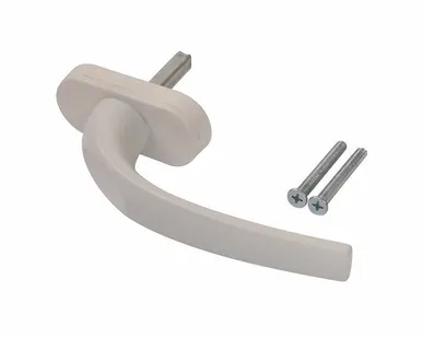 фото Ручка оконная алюминиевая IKON штифт 37 мм, 2 винта, белый, RAL9016