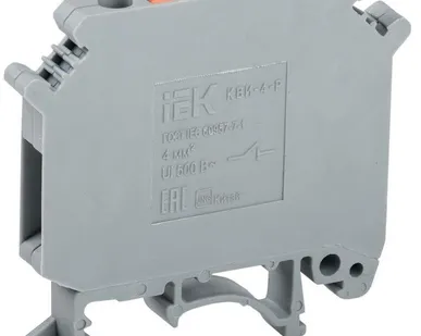 фото Клемма винтовая КВИ-4-Р с размыкателем сер. IEK YZN30-004P-K03