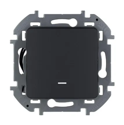 Фото №0 Inspiria Механизм выключателя 1-кл. 10А IP20 250В 10AX с подсветкой антрацит Leg 673613 Inspiria