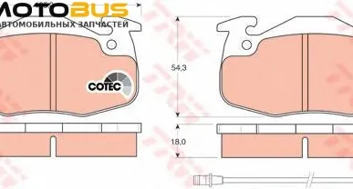 фото Комплект тормозных колодок, дисковый тормоз TRW GDB327 Колодки тормозные