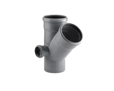 фото Крестовина двухплоскостная 110/110 (45°) левая 50 (87.5°) для внутренней канализации РосТурПласт