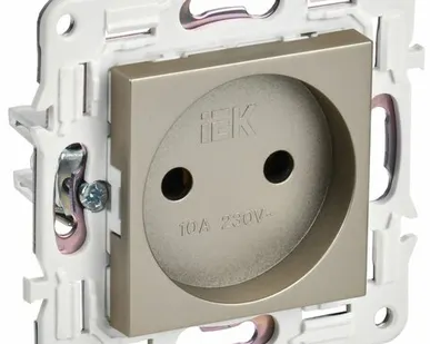 фото SKANDY Розетка без заземления без защитных шторок 10А SK-R02Sh шампань IEK