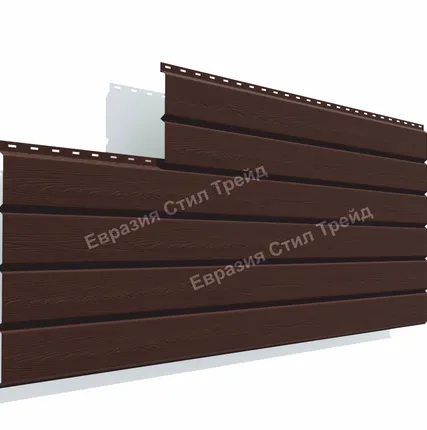 Фото №0 Металлический сайдинг Брус 3D Pe Эконом 0.4 | RAL 8017 Коричневый шоколад
