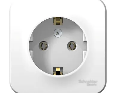 фото Розетка 1-м ОП Blanca 16А IP20 250В с заземл. без защ. шторок с изолир. пластиной бел. SE BLNRA010111