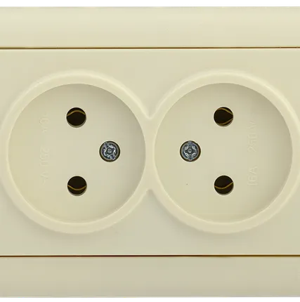 Фото №0 РС20-1-0-БК Розетка 2-ая без з/к 10А BOLERO кремовый IEK