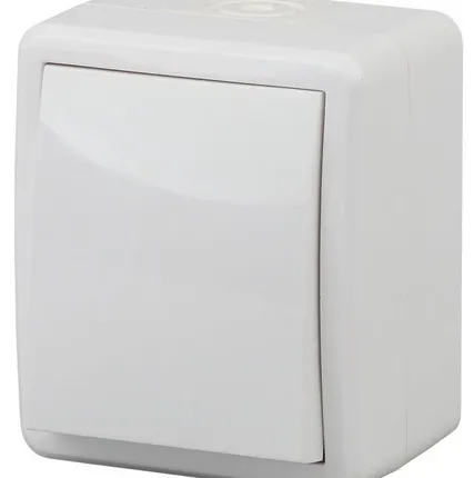 Фото №0 Выключатель 1-кл. ОП Эра Эксперт 10А IP54 11-1401-01 250В 10AX бел. Эра Б0020669