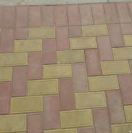 Фото №0 Тротуарная плитка «Кирпичик» h = 3см желтый