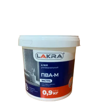 Фото №0 Клей ПВА-М универсальный Экстра 0,9 кг Л-С (Lakra) Лакра