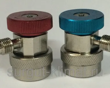 фото Переходник с краном быстросъемный QC-HA (красный) VALUE