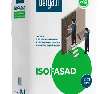 фото Клей для пенополистирола и минеральной ваты Bergauf Isofasad, 25 кг