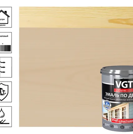 Фото №0 Эмаль Vgt Профи ВД-АК-1179 по дереву и OSB, кремовая, 1 кг