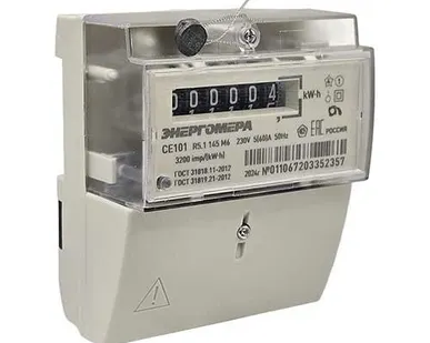 фото Счетчик однофазный однотарифный CE101 R5.1 145 M6 5-60A на DIN-рейку с механическим индикатором Энергомера