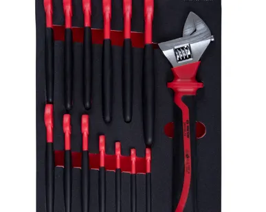 фото Набор рожковых диэлектрических ключей, 8-24 мм, ложемент, 14 предметов KING TONY 9-901VE14MRV