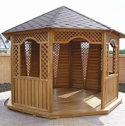 Фото №0 Беседка для двора из осины по вашим размерам
в