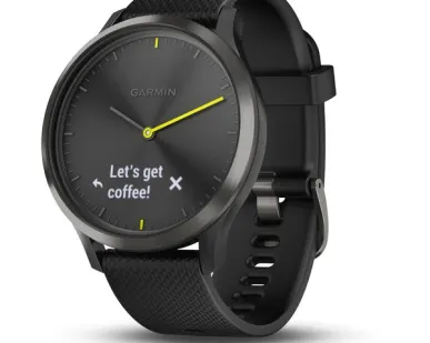 фото Часы Garmin Vivomove HR черные с черным ремешком